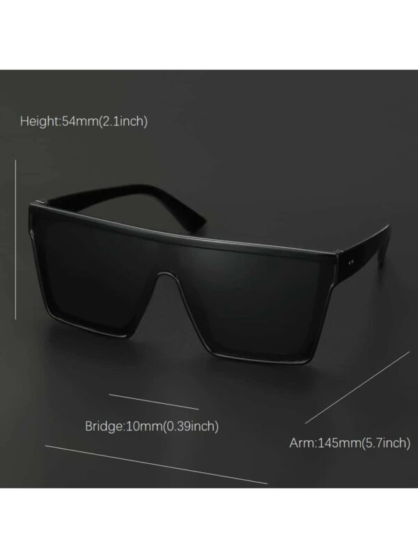 1 paire de nouvelles lunettes de soleil de mode grandes montures noires pour femmes, accessoires de plage, lunettes de soleil – Image 7
