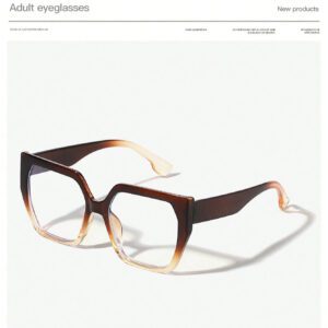 1 pièce Lunettes de mode pour femmes avec grand cadre carré en acrylique, noir, anti-lumière bleue, convenant pour la lecture quotidienne, les déplacements professionnels et la vie étudiante