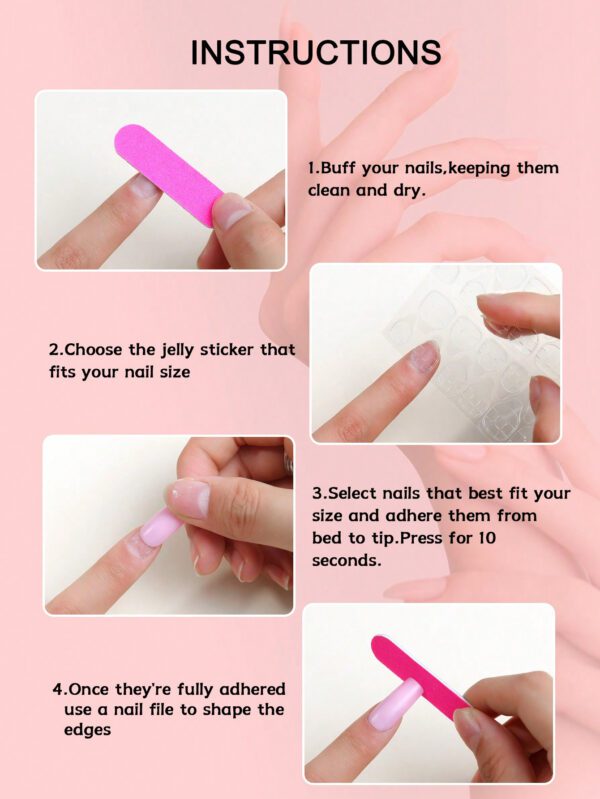 24 pièces d'ongles de pied factices carrés courts avec bouts français blancs et designs de papillons 3D. Ongles de pied factices complets brillants pour femmes et filles - comprend une lime à ongles et un adhésif de gelée – Image 8