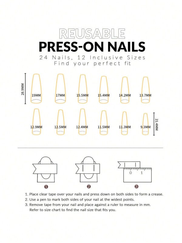 24 pièces Ongles faux longs en forme de cercueil avec paillettes sequins, couverture complète, rose, idéal pour les fêtes, la danse, les ongles press on pour un usage quotidien, fournitures de manucure – Image 10