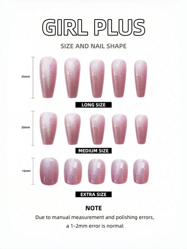 10 pièces Ongle français nacré photopolymérisable satiné fait main pour ballet – Image 8