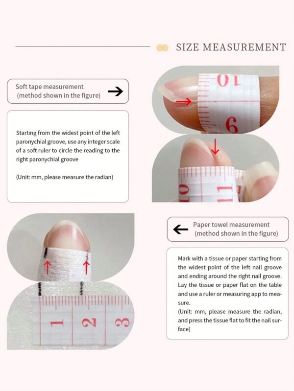 10 pièces Ongle français nacré photopolymérisable satiné fait main pour ballet – Image 10