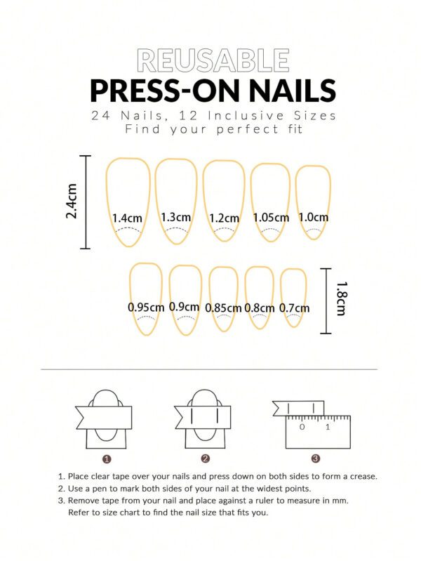 24 pièces de faux ongles attrayants en forme d'amande courte avec motifs de cerise rouge et blanche et d'herbe, conviennent pour un usage quotidien, de festival et de trajet pour femmes, Édition du nouvel an Press On Nails Nail Supplies – Image 7
