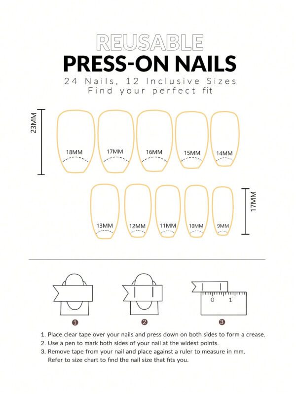 24 Pièces en poudre blanche laiteuse Long gradient ongles de ballet ongles en forme de tablette + 1 pièce de colle en gelée 24 +1 Tampon de vernis à ongles Press On Clous manicure – Image 6