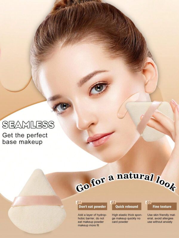 24 pièces/15 pièces/8 pièces/5 pièces Éponges de maquillage triangulaires, douces et faciles à mélanger pour la poudre pour le visage, la poudre pour le corps et le mélange de fond de teint. Ensemble d'outils de maquillage de beauté – Image 17
