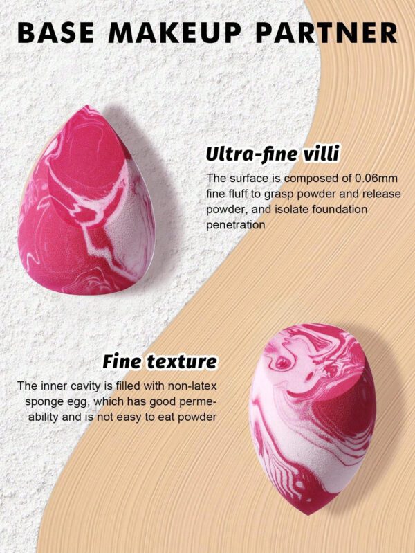 4 pièces Éponge de maquillage, convient pour le correcteur en crème et en poudre, applicateur de poudre libre pour le maquillage liquide – Image 28