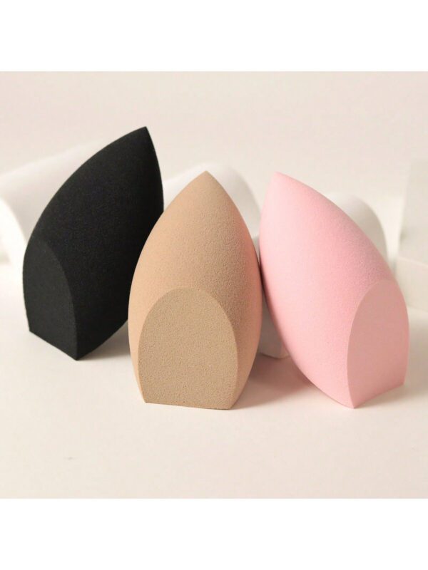 3 pièces Lot d'éponges de maquillage réutilisables sèches et humides, applicateur cosmétique doux pour poudre, liquide, fixation du maquillage, convient aux hommes et aux femmes, indispensable portable pour la vie quotidienne et les voyages – Image 4