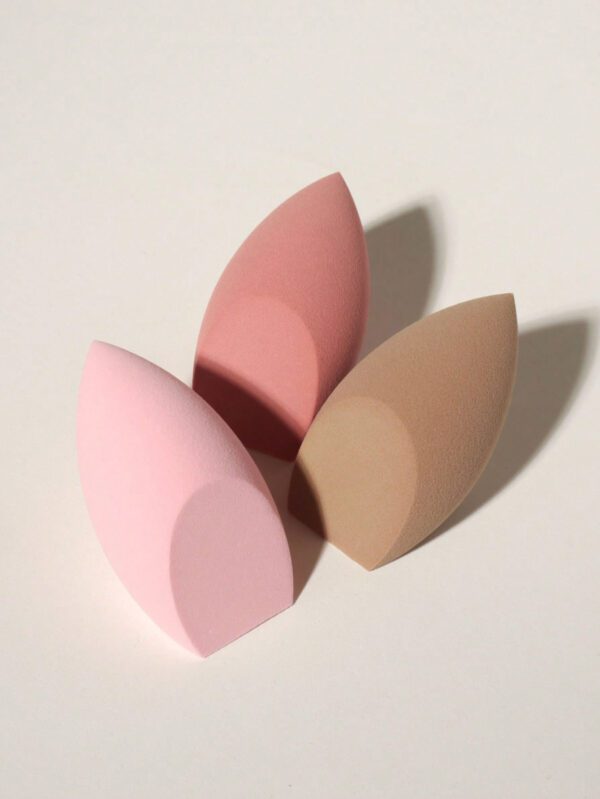 3 pièces Lot d'éponges de maquillage réutilisables sèches et humides, applicateur cosmétique doux pour poudre, liquide, fixation du maquillage, convient aux hommes et aux femmes, indispensable portable pour la vie quotidienne et les voyages – Image 8