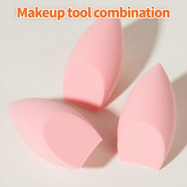 3 pièces Lot d'éponges de maquillage réutilisables sèches et humides, applicateur cosmétique doux pour poudre, liquide, fixation du maquillage, convient aux hommes et aux femmes, indispensable portable pour la vie quotidienne et les voyages – Image 25