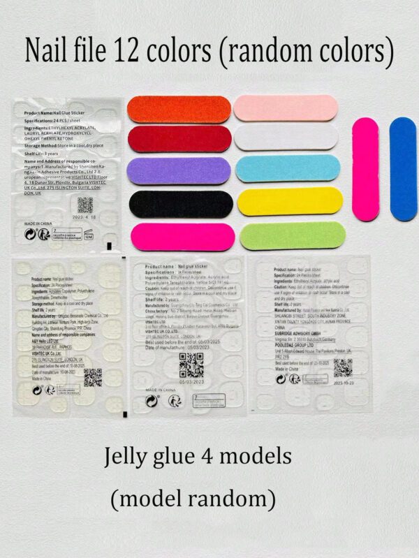 24 pièces Nouvelles fausses ongles longues de ballet croisés et de motif blanc serpent conçues spécialement pour les filles avec 1 pièce de colle en gelée et 1 bande de frottement, réutilisables pour une utilisation quotidienne des filles dans la rue, des jeux en campus, des rendez-vous à la plage, des mariages, des salons et d'autres festivals, fournitures d'ongles pressés à chaud. – Image 6