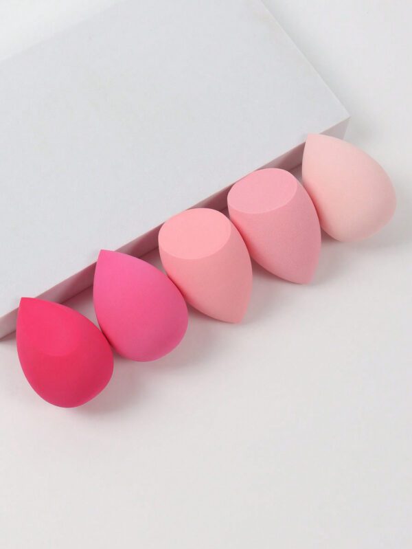 Ensemble de 5 éponges de maquillage, éponge de beauté de mélange de fond de teint pour liquide, crème et poudre, éponge de cosmétique multi-colorée, crème de maquillage de fond de teint à double usage sèche et humide sans latex, convient à tous les types de peau.