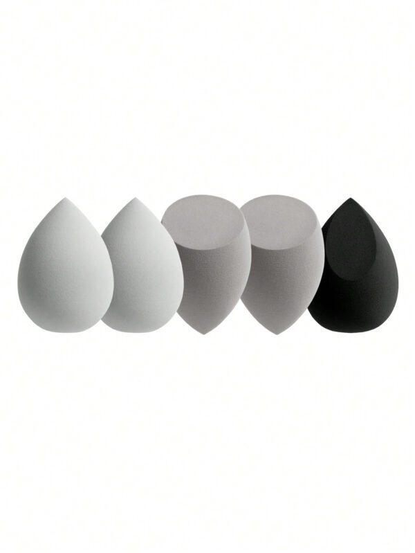 Ensemble de 5 éponges de maquillage, éponge de beauté de mélange de fond de teint pour liquide, crème et poudre, éponge de cosmétique multi-colorée, crème de maquillage de fond de teint à double usage sèche et humide sans latex, convient à tous les types de peau. – Image 5