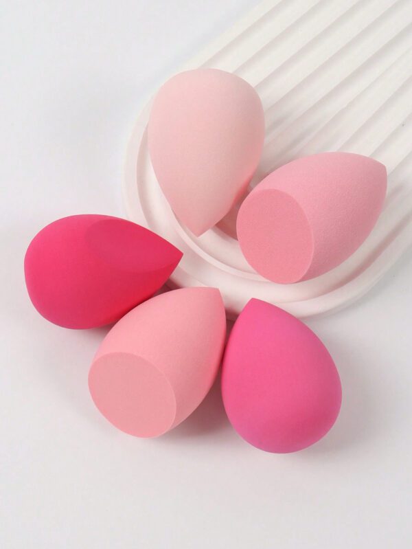 Ensemble de 5 éponges de maquillage, éponge de beauté de mélange de fond de teint pour liquide, crème et poudre, éponge de cosmétique multi-colorée, crème de maquillage de fond de teint à double usage sèche et humide sans latex, convient à tous les types de peau. – Image 6