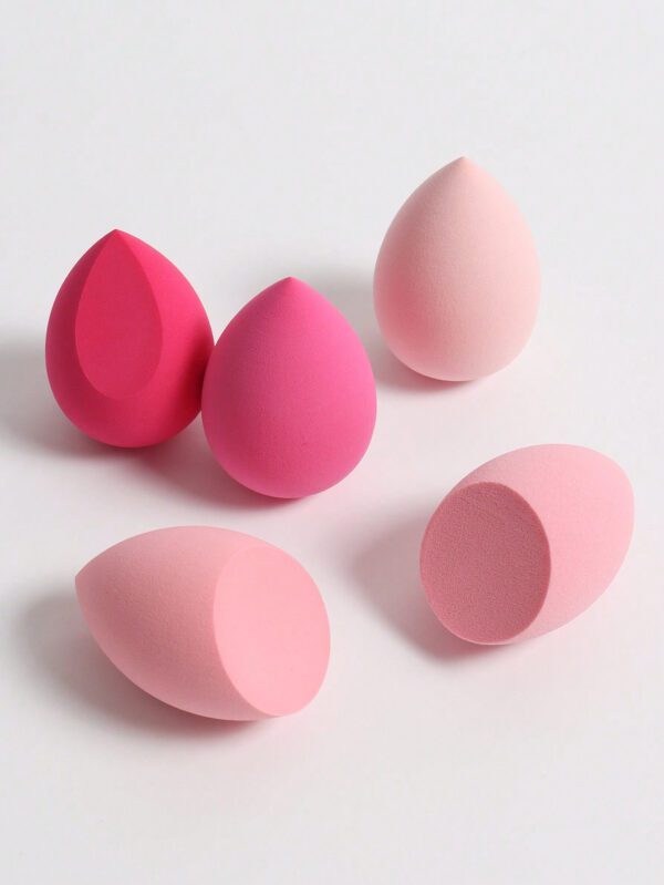 Ensemble de 5 éponges de maquillage, éponge de beauté de mélange de fond de teint pour liquide, crème et poudre, éponge de cosmétique multi-colorée, crème de maquillage de fond de teint à double usage sèche et humide sans latex, convient à tous les types de peau. – Image 7