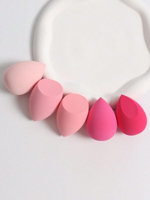 Ensemble de 5 éponges de maquillage, éponge de beauté de mélange de fond de teint pour liquide, crème et poudre, éponge de cosmétique multi-colorée, crème de maquillage de fond de teint à double usage sèche et humide sans latex, convient à tous les types de peau. – Image 8