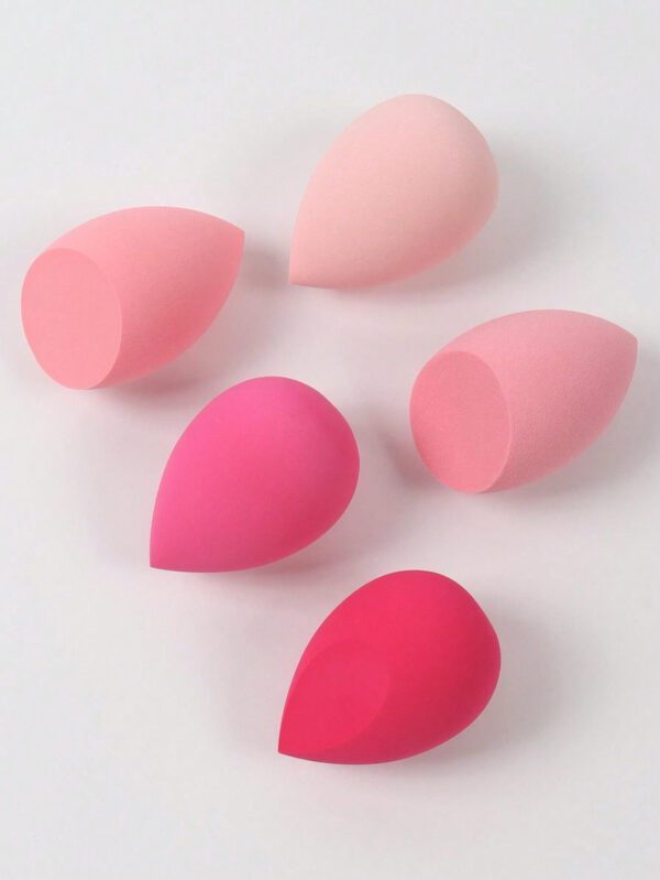 Ensemble de 5 éponges de maquillage, éponge de beauté de mélange de fond de teint pour liquide, crème et poudre, éponge de cosmétique multi-colorée, crème de maquillage de fond de teint à double usage sèche et humide sans latex, convient à tous les types de peau. – Image 9