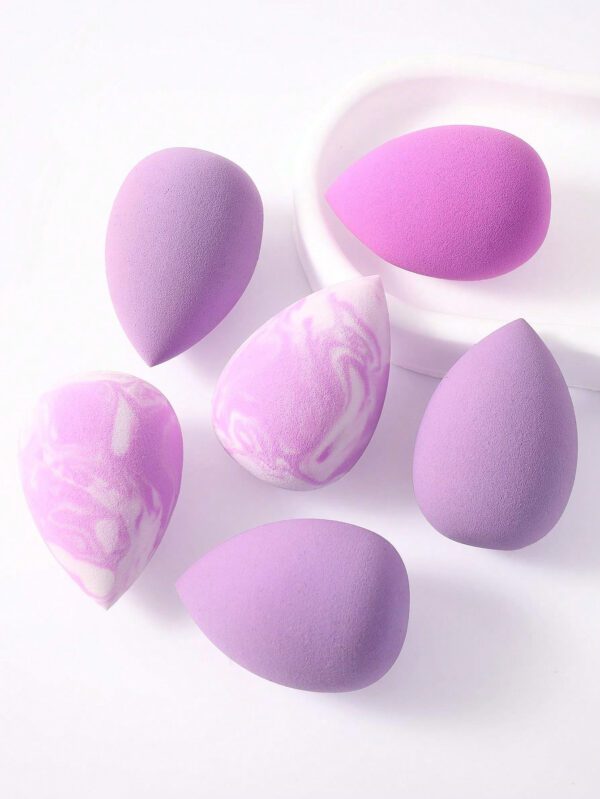 6 pièces Éponge à maquillage, convient pour l'application de l'anticerne en crème et en poudre, applicateur de maquillage en poudre libre – Image 22