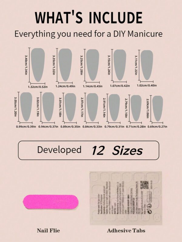 24 pièces Faux ongles longs en forme de stilettos avec bout français noir, rayures noires et décorations pailletées. Faux ongles de haute qualité pour femmes et filles – Image 5