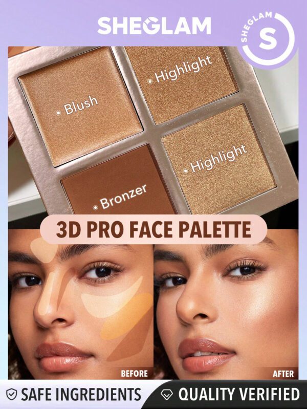 SHEGLAM Palette De Visage Professionnelle 3D - Dune 4 Couleurs Palette De Contour De Contour De Fard À Joues Longue Tenue, Haute Pigmentation RéSistant À La Transpiration, Brillance DoréE Contouring Naturel Et Mat     NoëL Cadeau De NoëL Hiver Thanksgiving DéCoration De NoëL Maquillage FÊTe Plage Voyage Vacances Rose Y261K Saint-Valentin DéCor Amour Cadeau Hiver Maquillage FÊTe Plage Voyage Vacances Rose Y2K Promos Offres Camping ExtéRieur PréSent Rose Mode Fille Nouvelle AnnéE CosméTique Cosplayer Meilleur Voyage FêTes Couleur Fantaisie Campus éCole Charme Ambiance Cny Nouvel An Chinois