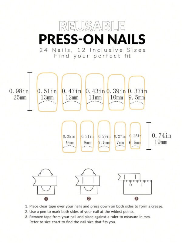 24 pièces Ongles faux imprimé feuille bleue de fleur de cerisier doux avec une couleur blanche française pour un port quotidien des femmes & 1 pièce Kit de faux ongles complet & 1 kit d'autocollant de colle pour ongles pour fille mère femme cadeau et fournitures pour ongles et en gros, ensemble d'art d'ongle blanchissant avec ongles faux détachables pour festival, fête, rendez-vous et pression à ongles pour port quotidien. – Image 7