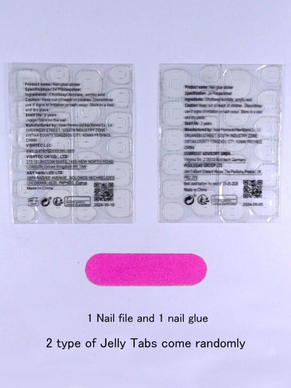 24 pièces Ongles faux imprimé feuille bleue de fleur de cerisier doux avec une couleur blanche française pour un port quotidien des femmes & 1 pièce Kit de faux ongles complet & 1 kit d'autocollant de colle pour ongles pour fille mère femme cadeau et fournitures pour ongles et en gros, ensemble d'art d'ongle blanchissant avec ongles faux détachables pour festival, fête, rendez-vous et pression à ongles pour port quotidien. – Image 8