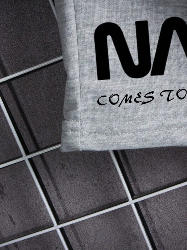 Manfinity EMRG Shorts Pour Hommes À Cordon Et Graphisme Alien Et Lettres Coupe Ample – Image 5