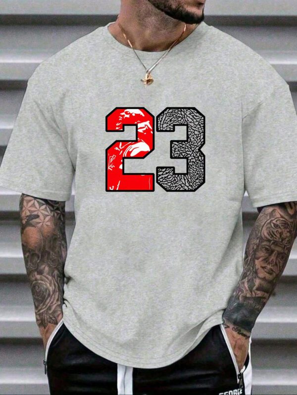 T-shirt décontracté à col rond et manches courtes avec motif graphique pour homme, port quotidien