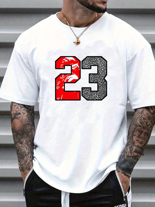 T-shirt décontracté à col rond et manches courtes avec motif graphique pour homme, port quotidien – Image 3