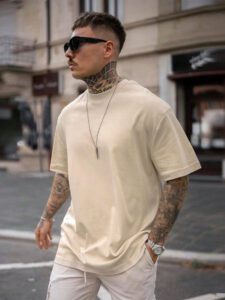 Homme T-shirt Unicolore – Image 5