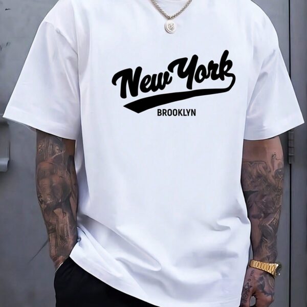 T-shirt décontracté à col ras-du-cou et manches courtes, avec imprimé lettres à la mode, pour homme, usage quotidien