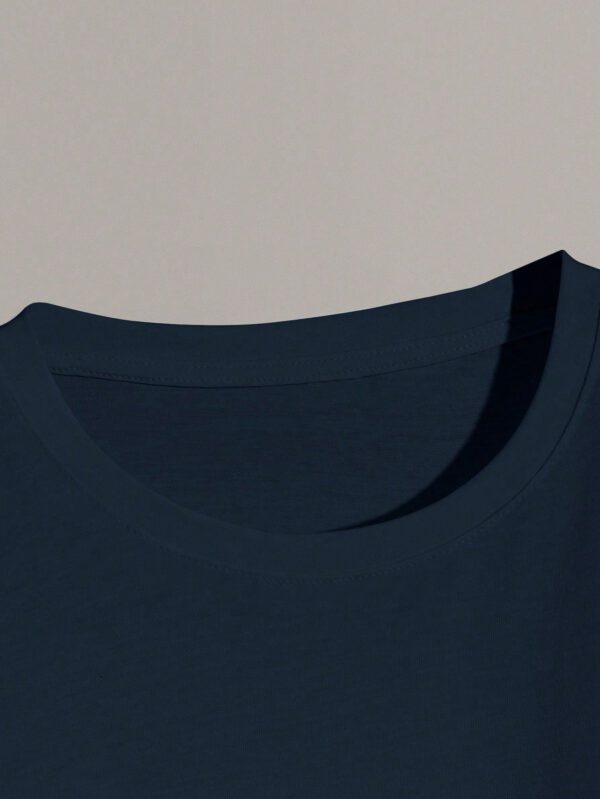 T-shirt d'été décontracté pour hommes avec impression de lettres et col rond pour les déplacements quotidiens – Image 5
