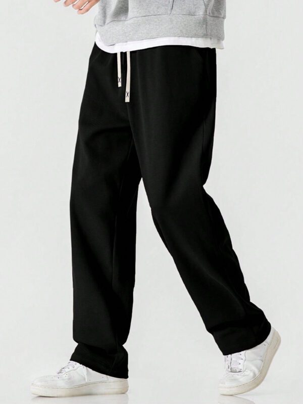 Pantalons De Sport En Tricot À Jambe Droite Pour Hommes Pour Le Printemps Et L'automne – Image 2