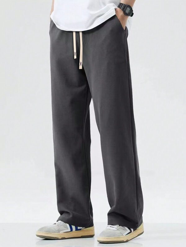 Pantalons De Sport En Tricot À Jambe Droite Pour Hommes Pour Le Printemps Et L'automne – Image 3