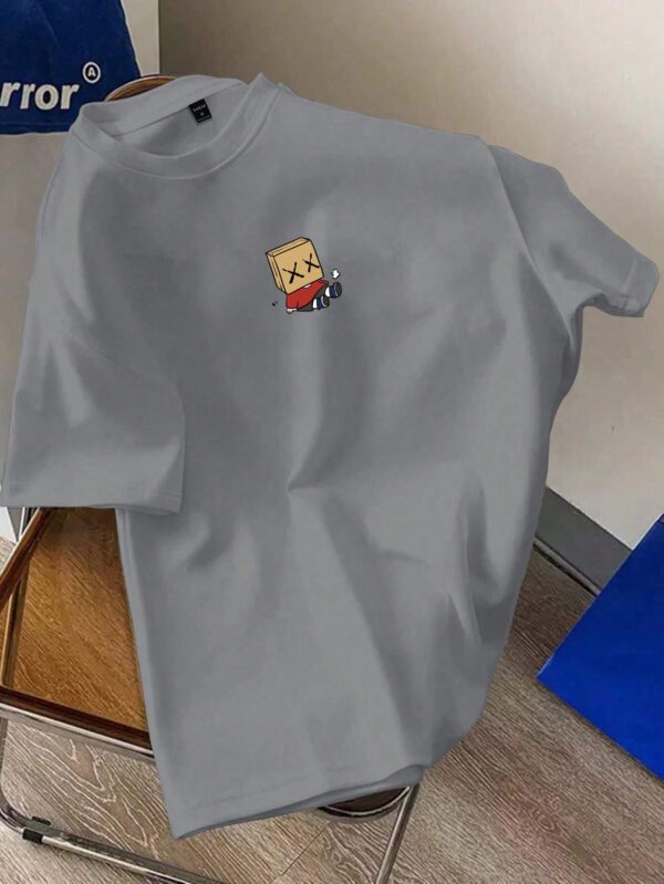 Manfinity Hypemode T-shirt décontracté à col rond, manches courtes avec imprimé de dessin animé mignon pour homme en été. Cadeau pour le petit ami, pour sortir – Image 7