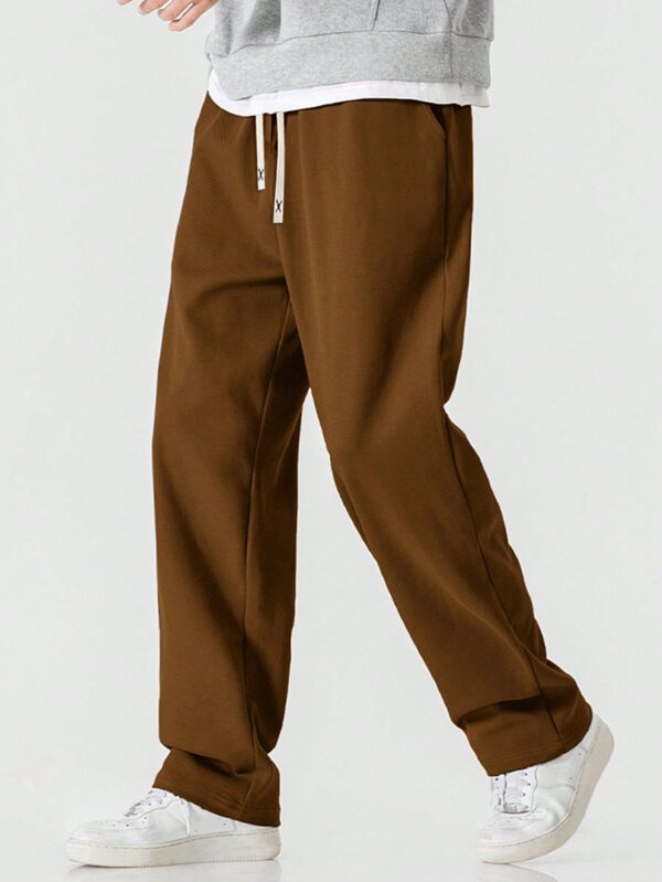 Pantalons De Sport En Tricot À Jambe Droite Pour Hommes Pour Le Printemps Et L'automne – Image 7