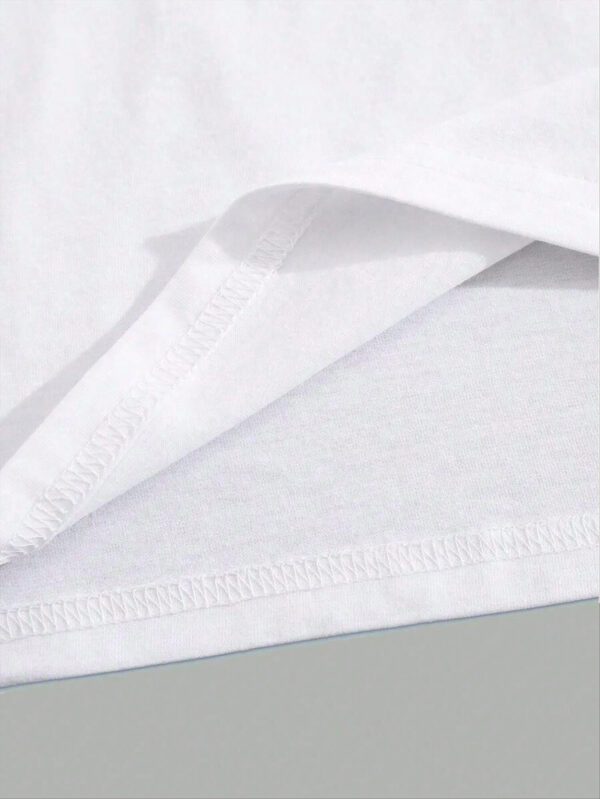 T-shirt à manches courtes imprimé de lettres de personnalité casual de course pour hommes, à associer à un pantalon casual. Convient pour les voyages, les vacances, le camping en plein air, les sports, la course internationale. – Image 11