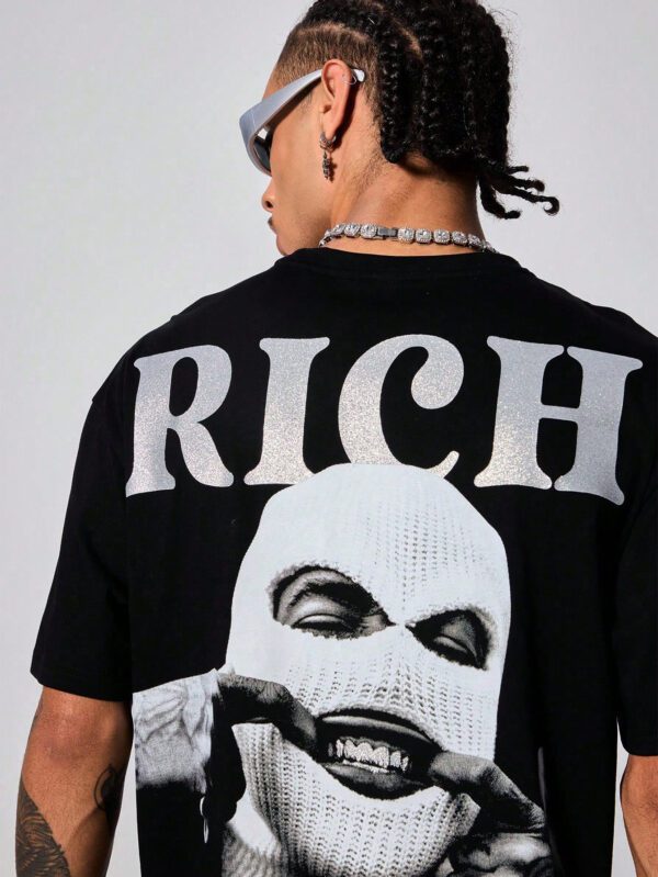 Manfinity Streetrush T-shirt casual d'été pour homme à manches courtes avec impression graphique de lettres et de personnages. Chemises amusantes, streetwear, cadeau pour le petit ami – Image 7