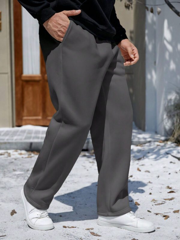 Manfinity RelaxMax Pantalon de jogging casual à taille cordonnée et doublure thermique pour hommes, automne/hiver – Image 7