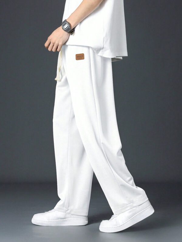 Homme Pantalon de survêtement à applique lettre à cordon – Image 4