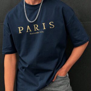T-shirt Décontracté À Col Rond Pour Hommes Avec Lettre Imprimée