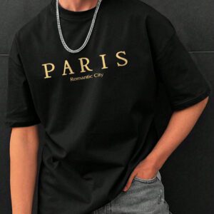 T-shirt Décontracté À Col Rond Pour Hommes Avec Lettre Imprimée