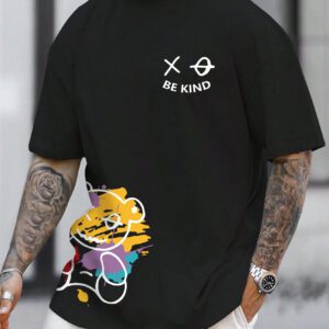 Manfinity Homme T-shirt à manches courtes pour hommes avec impression/simple motif/lettre