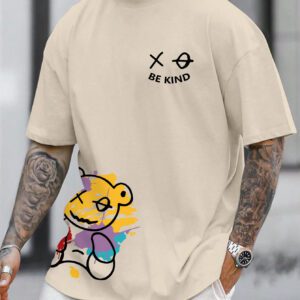 Manfinity Homme T-shirt à manches courtes pour hommes avec impression/simple motif/lettre