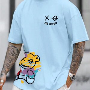 Manfinity Homme T-shirt à manches courtes pour hommes avec impression/simple motif/lettre