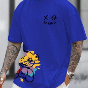 Manfinity Homme T-shirt à manches courtes pour hommes avec impression/simple motif/lettre
