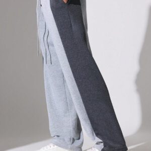 SUMWON Pantalon de jogging droit en sapin avec panneaux latéraux contrastés et cordons de serrage
