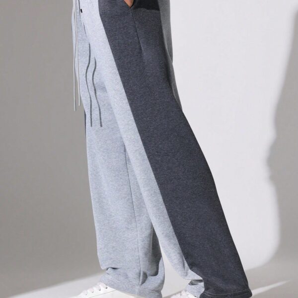 SUMWON Pantalon de jogging droit en sapin avec panneaux latéraux contrastés et cordons de serrage