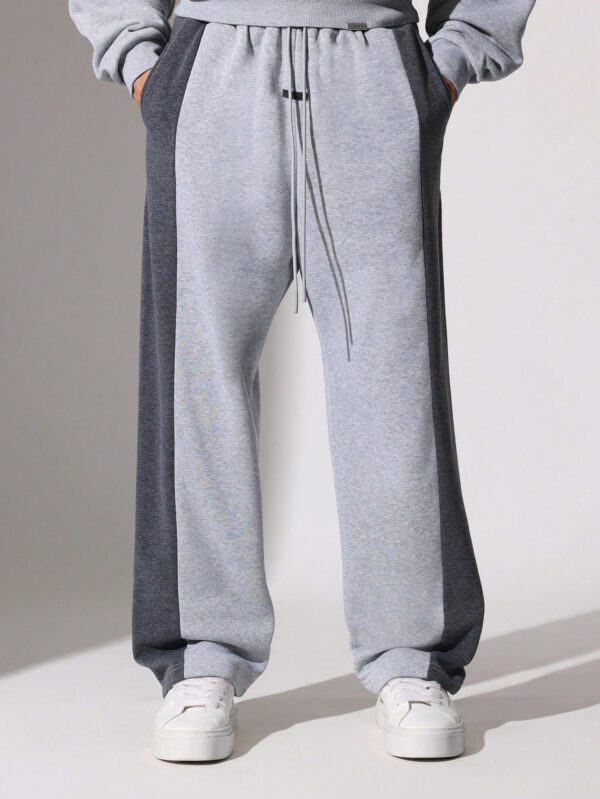 SUMWON Pantalon de jogging droit en sapin avec panneaux latéraux contrastés et cordons de serrage – Image 2