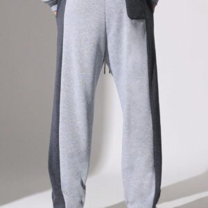 SUMWON Pantalon de jogging droit en sapin avec panneaux latéraux contrastés et cordons de serrage