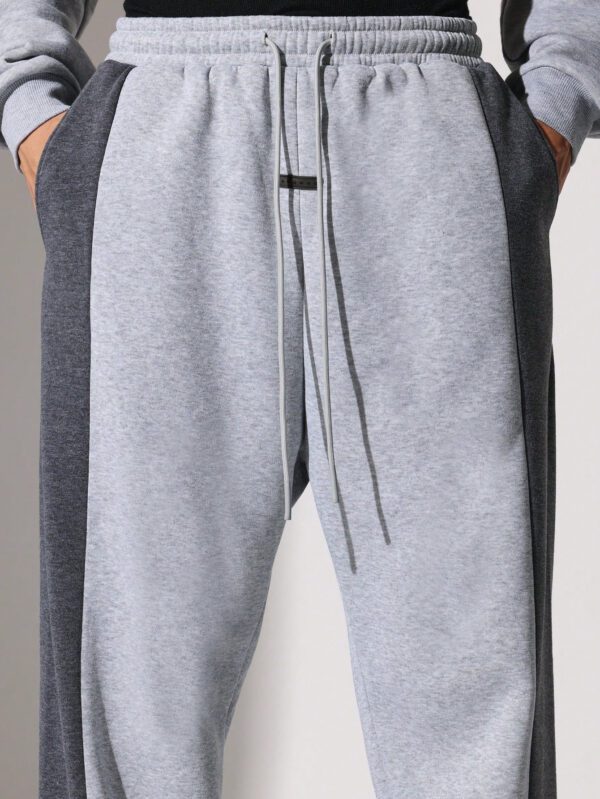 SUMWON Pantalon de jogging droit en sapin avec panneaux latéraux contrastés et cordons de serrage – Image 6
